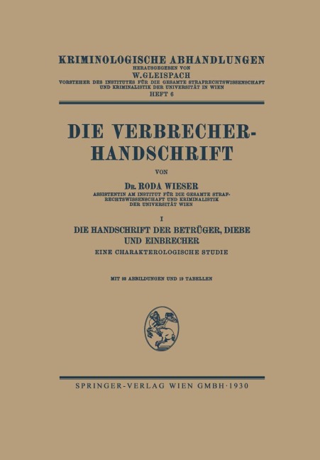 Die Verbrecher-Handschrift - Roda J. Wieser