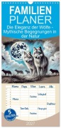 Cover-Bild zum Titel 'Familienplaner 2027 - Die Eleganz der Wölfe - Mythische Begegnungen in der Natur mit 5 Spalten (Wandkalender, 21 x 45 cm) CALVENDO' von 'Anja Frost'