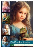 Die Drachenkinder. Eine magische Reise ins Reich der Fantasie (Wandkalender 2024 DIN A2 hoch), CALVENDO Monatskalender - Rose Hurley