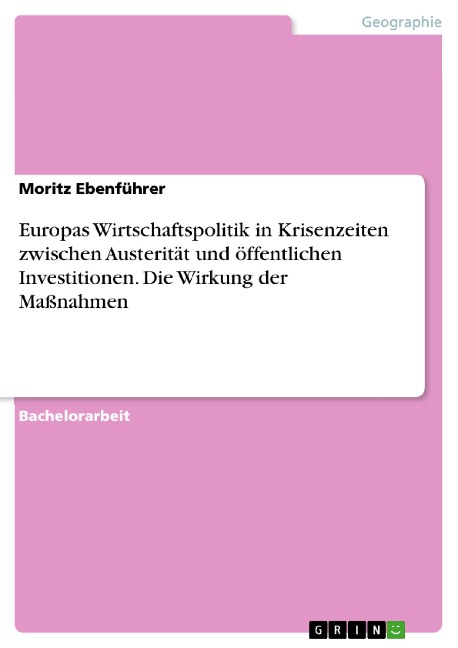 Europas Wirtschaftspolitik in Krisenzeiten zwischen Austerität und öffentlichen Investitionen. Die Wirkung der Maßnahmen - Moritz Ebenführer