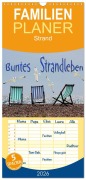 Familienplaner 2026 - Buntes Strandleben mit 5 Spalten (Wandkalender, 21 x 45 cm) CALVENDO - Renate Bleicher