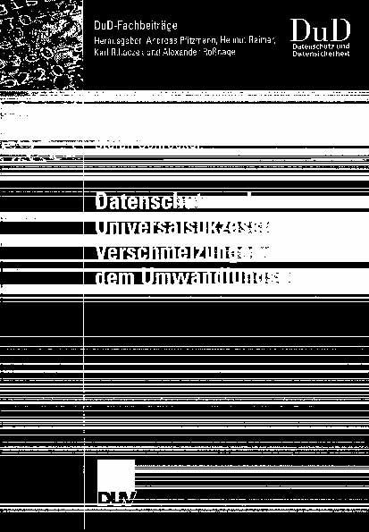 Datenschutz und Universalsukzession bei Verschmelzungen nach dem Umwandlungsgesetz - Stefan Schröcker
