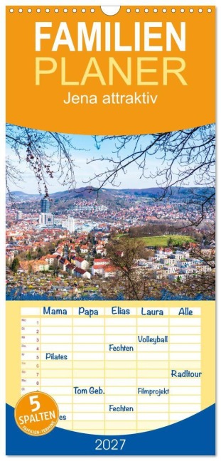 Familienplaner 2027 - Jena attraktiv mit 5 Spalten (Wandkalender, 21 x 45 cm) CALVENDO - Ulrich Suess