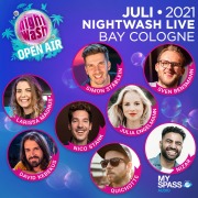 Cover-Bild zum Titel 'NightWash, Open Air Bay Cologne - Juli 2021' von 'Sven Bensmann, Julia Engelmann, David Kebekus, Larissa Magnus, Nizar'