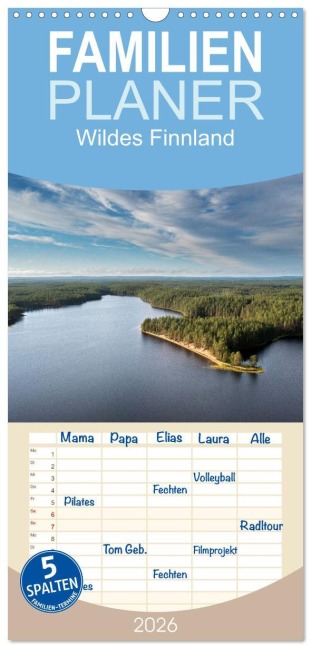 Familienplaner 2026 - Wildes Finnland mit 5 Spalten (Wandkalender, 21 x 45 cm) CALVENDO - Ruth Und Jürgen Haberhauer
