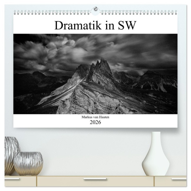 Dramatik in SW (hochwertiger Premium Wandkalender 2026 DIN A2 quer), Kunstdruck in Hochglanz - Markus van Hauten
