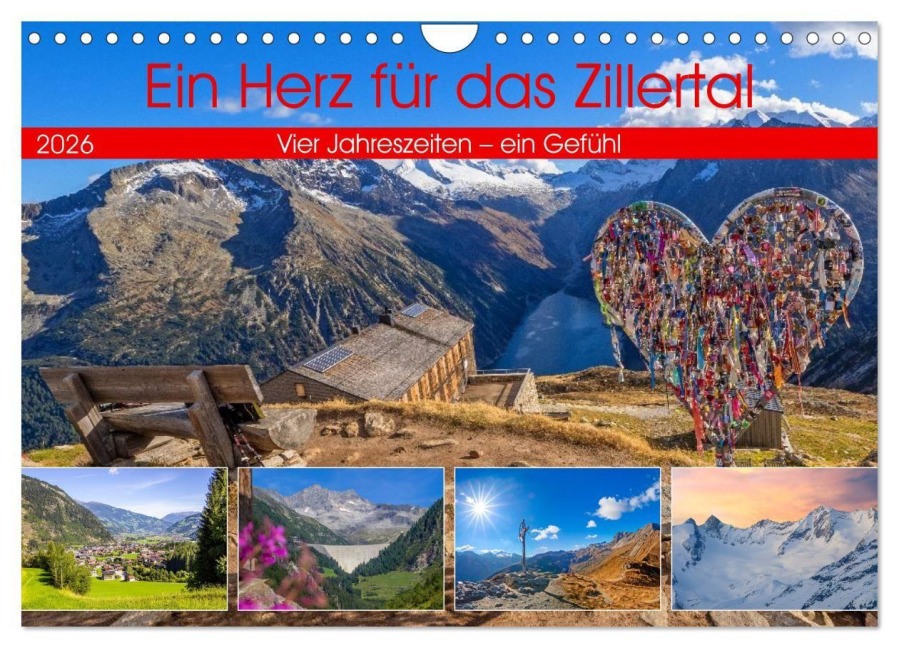 Ein Herz für das Zillertal (Wandkalender 2026 DIN A4 quer), CALVENDO Monatskalender - Christa Kramer