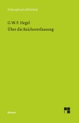 Cover-Bild zum Titel 'Über die Reichsverfassung' von 'Georg Wilhelm Friedrich Hegel'