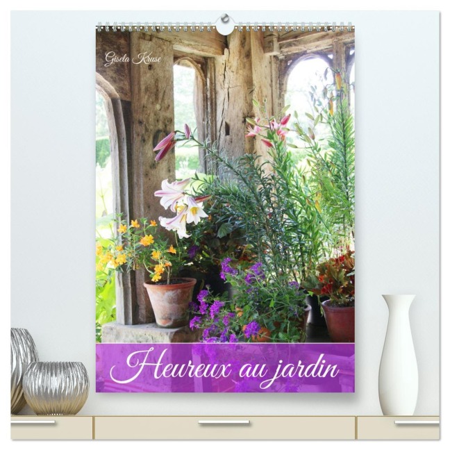 Heureux au jardin (Calendrier mural 2026 DIN A2 horizontal) calendrier de bureau - Gisela Kruse