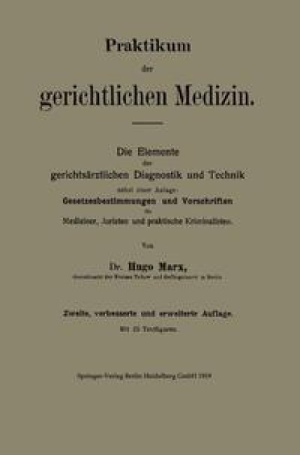 Praktikum der gerichtlichen Medizin - Hugo Marx