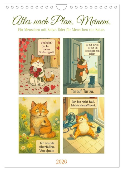 Alles nach Plan. Meinem. - Für Menschen mit Katze. Oder für Menschen von Katze. (Wandkalender 2026 DIN A4 hoch), CALVENDO Monatskalender - Fred Schimak
