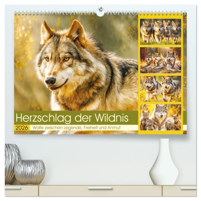 Herzschlag der Wildnis. Wölfe zwischen Legende, Freiheit und Anmut (hochwertiger Premium Wandkalender 2026 DIN A2 quer), Kunstdruck in Hochglanz - Rose Hurley