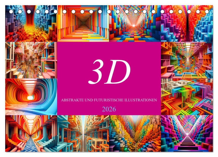 3D - Abstrakte und futuristische Illustrationen (Tischkalender 2026 DIN A5 quer), CALVENDO Monatskalender - Dirk Meutzner