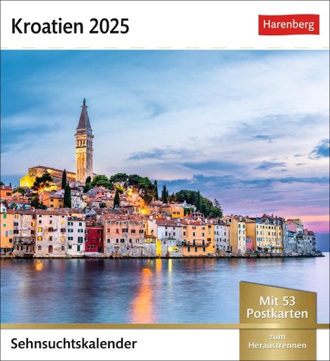 Kroatien Sehnsuchtskalender 2025 - Wochenkalender mit 53 Postkarten - 