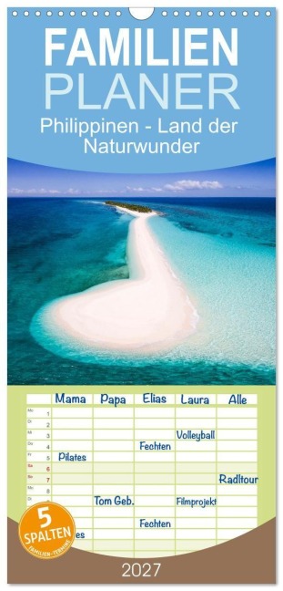 Familienplaner 2027 - Philippinen - Land der Naturwunder mit 5 Spalten (Wandkalender, 21 x 45 cm) CALVENDO - Matteo Colombo
