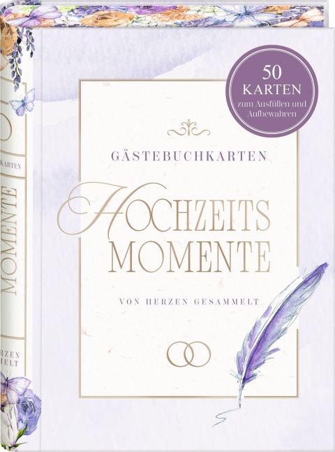 Gästebuchkarten in Geschenkbox - Hochzeitsmomente - 
