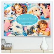 Mensch und Hund. Herzensverbindungen (hochwertiger Premium Wandkalender 2025 DIN A2 quer), Kunstdruck in Hochglanz - Rose Hurley