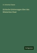 Cover-Bild zum Titel 'Kritische Erörterungen über den Römischen Staat' von 'D. Octavius Clason'