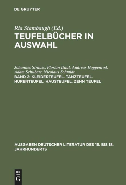 Kleiderteufel. Tanzteufel. Hurenteufel. Hausteufel. Zehn Teufel - Johannes Strauss, Florian Daul, Nicolaus Schmidt, Adam Schubart, Andreas Hoppenrod