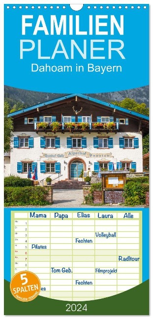 Familienplaner 2024 - Dahoam in Bayern mit 5 Spalten (Wandkalender, 21 x 45 cm) CALVENDO - Dietmar Scherf