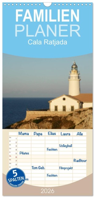 Familienplaner 2026 - Cala Ratjada mit 5 Spalten (Wandkalender, 21 x 45 cm) CALVENDO - Rosemarie Und Klaus Prediger