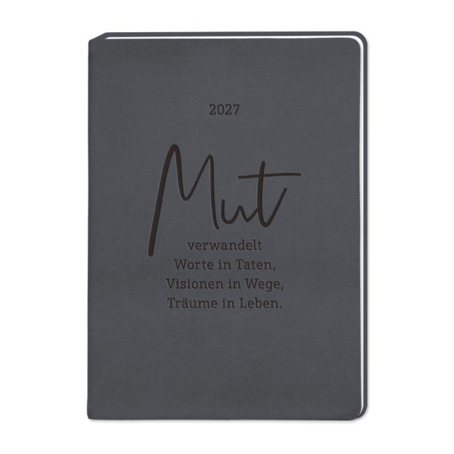 Terminplaner Lederlook 2027 Schwarz - 