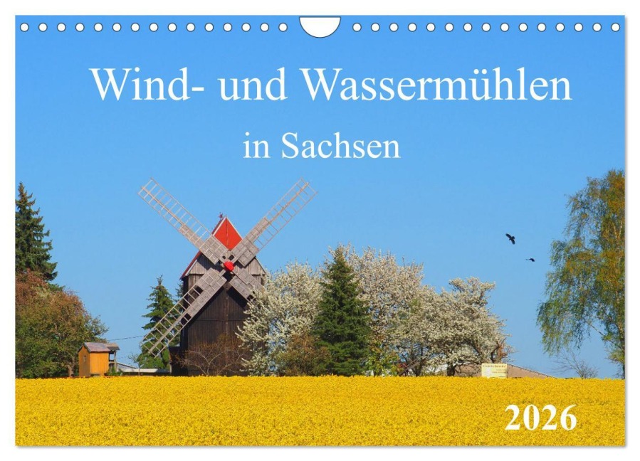 Wind- und Wassermühlen in Sachsen (Wandkalender 2026 DIN A4 quer), CALVENDO Monatskalender - Thilo Seidel
