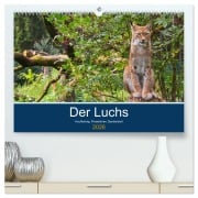 Der Luchs - Hochbeinig, Pinselohren, Backenbart (hochwertiger Premium Wandkalender 2026 DIN A2 quer), Kunstdruck in Hochglanz - Dieter Elstner