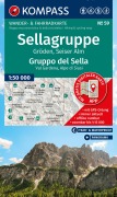 Cover-Bild zum Titel 'KOMPASS Wanderkarte 59 Sellagruppe, Gröden, Seiser Alm / Gruppo del Sella, Val Gardena, Alpe di Siusi 1:50.000' von ''