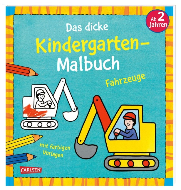 Ausmalbilder für Kita-Kinder: Das dicke Kindergarten-Malbuch: Fahrzeuge - Andrea Pöter