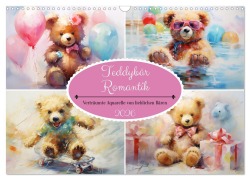 Cover-Bild zum Titel 'Teddybär Romantik. Verträumte Aquarelle von lieblichen Bären (Wandkalender 2026 DIN A3 quer), CALVENDO Monatskalender' von 'Rose Hurley'