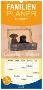 Cover-Bild zum Titel 'Familienplaner 2026 - Labrador - Welpen mit 5 Spalten (Wandkalender, 21 x 45 cm) CALVENDO' von 'Heiko Eschrich -Heschfoto'