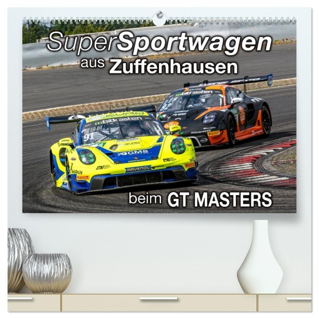 Super Sportwagen aus Zuffenhausen beim GT MASTERS (hochwertiger Premium Wandkalender 2026 DIN A2 quer), Kunstdruck in Hochglanz - Dieter Wilczek & Michael Schweinle