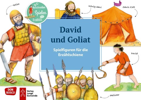 David und Goliat. Spielfiguren für die Erzählschiene. - 