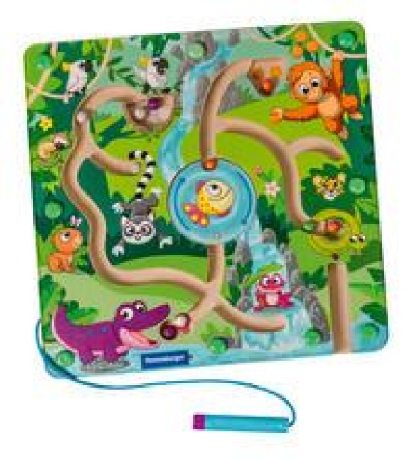 Play+ Magnetisches Holz-Labyrinth: Dschungel - ab 18 Monate - 