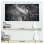 Cover-Bild zum Titel 'Emotionale Momente: Elefanten in black & white (hochwertiger Premium Wandkalender 2026 DIN A2 quer), Kunstdruck in Hochglanz' von 'Ingo Gerlach GDT'