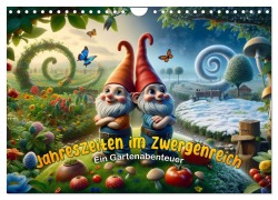 Cover-Bild zum Titel 'Jahreszeiten im Zwergenreich: Ein Gartenabenteuer (Wandkalender 2026 DIN A4 quer), CALVENDO Monatskalender' von 'Artefacti Artefacti'
