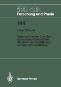 Cover-Bild zum Titel 'Untersuchungen über den optisch-physiologischen Eindruck der Oberflächenstruktur von Lackfilmen' von 'Horst Schene'