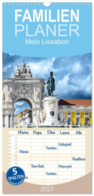 Familienplaner 2027 - Mein Lissabon mit 5 Spalten (Wandkalender, 21 x 45 cm) CALVENDO - Birte Zabel