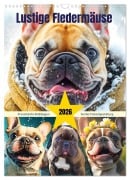 Cover-Bild zum Titel 'Lustige Fledermäuse. Französische Bulldoggen bei der Freizeitgestaltung (Wandkalender 2026 DIN A3 hoch), CALVENDO Monatskalender' von 'Rose Hurley'