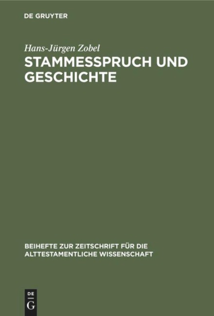 Stammesspruch und Geschichte - Hans-Jürgen Zobel