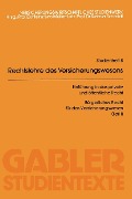 Cover-Bild zum Titel 'Rechtslehre des Versicherungswesens (RLV)' von 'Reimer Schmidt'