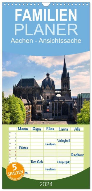 Familienplaner 2026 - Aachen - Ansichtssache mit 5 Spalten (Wandkalender, 21 x 45 cm) CALVENDO - Thomas Bartruff