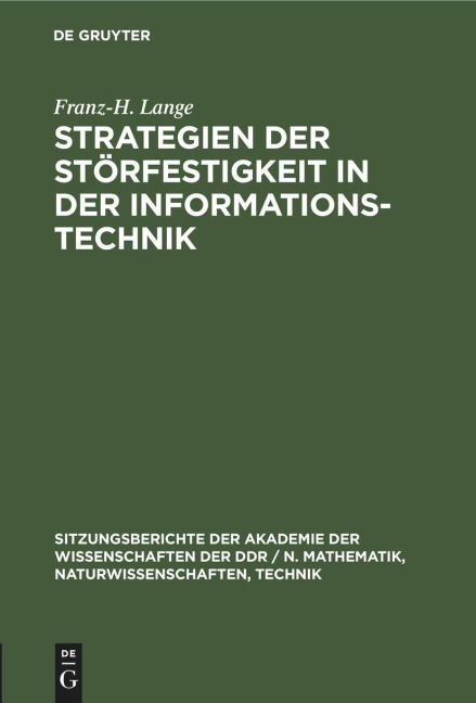 Strategien der Störfestigkeit in der Informationstechnik - Franz-H. Lange