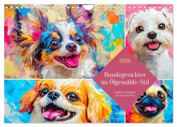 Cover-Bild zum Titel 'Hundegesichter im Ölgemälde-Stil. Liebliche Vierbeiner erfreuen das Herz! (Wandkalender 2026 DIN A4 quer), CALVENDO Monatskalender' von 'Rose Hurley'