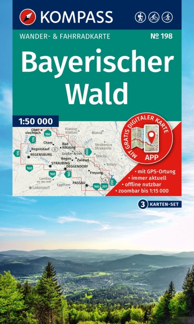 KOMPASS Wanderkarten-Set 198 Bayerischer Wald (3 Karten) 1:50.000 - 