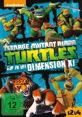 Cover-Bild zum Titel 'Teenage Mutant Ninja Turtles - Auf in die Dimension X!' von 'Kevin Eastman, Peter Laird'