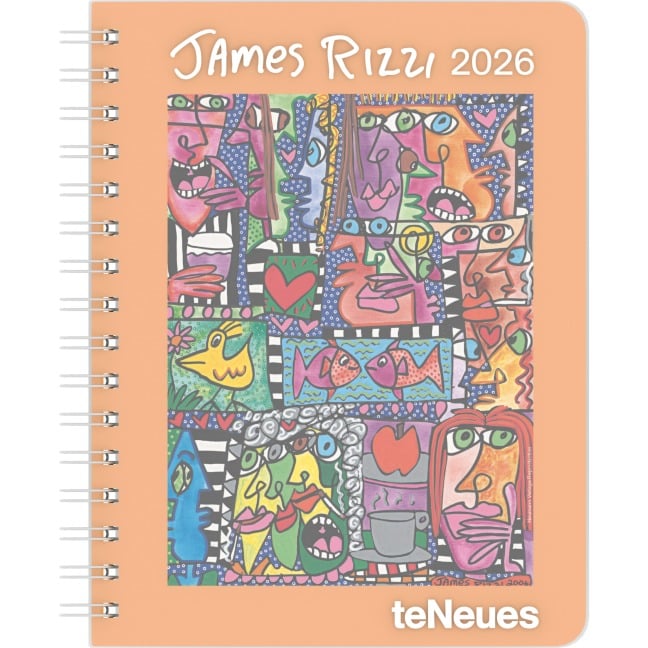James Rizzi 2026 - Diary - Buchkalender - Taschenkalender - Kunstkalender - 16,5x21,6 - 