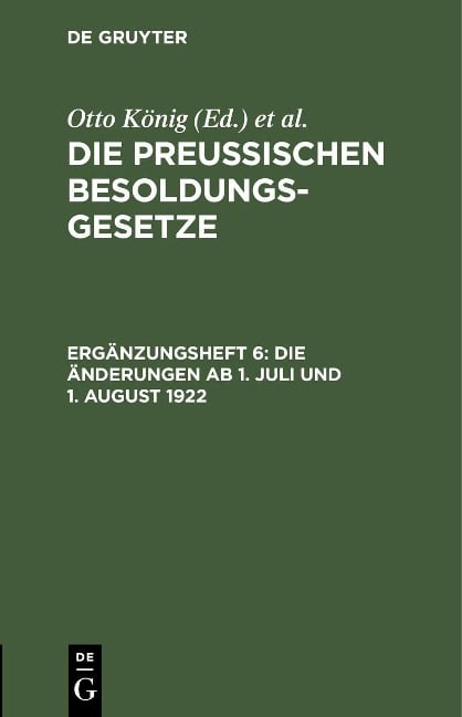Die Änderungen ab 1. Juli und 1. August 1922 - 