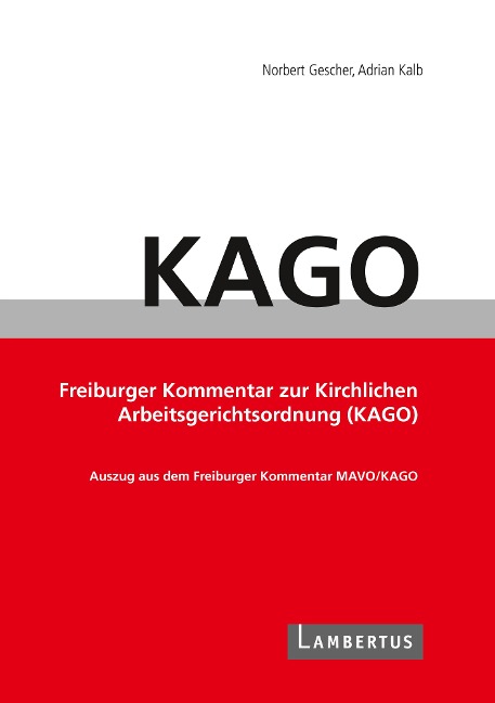 Handbuch KAGO-Kommentar - Norbert Gescher, Adrian Kalb